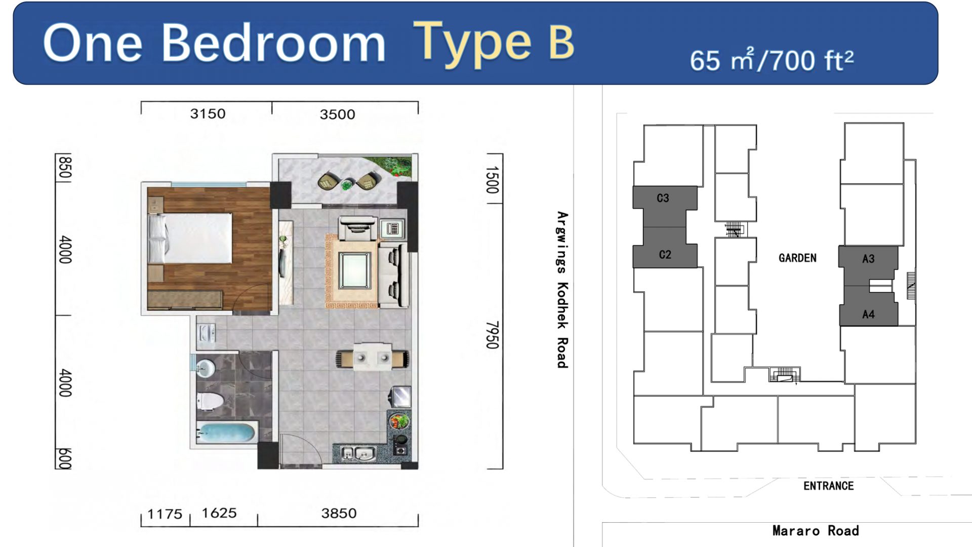 city oasis one bedroom floor plan