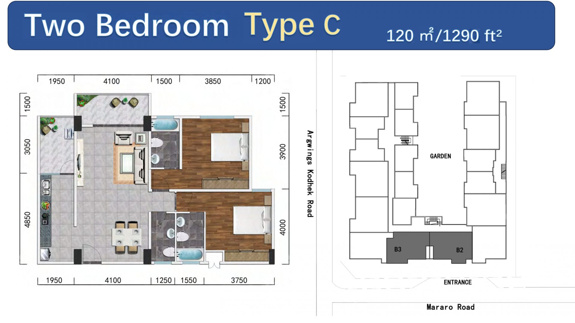 city oasis two bedroom floor plan 120 sqm