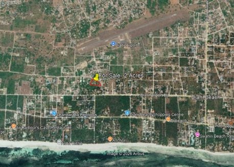Prime 2-Acre Investment Land for Sale in Diani | Along Diani Airport Road